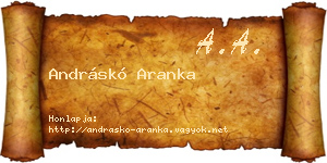 Andráskó Aranka névjegykártya
