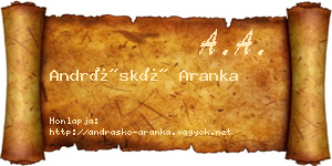 Andráskó Aranka névjegykártya